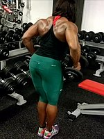 super hot ebony female bodybuilder mistress treasure in ripped contest shape